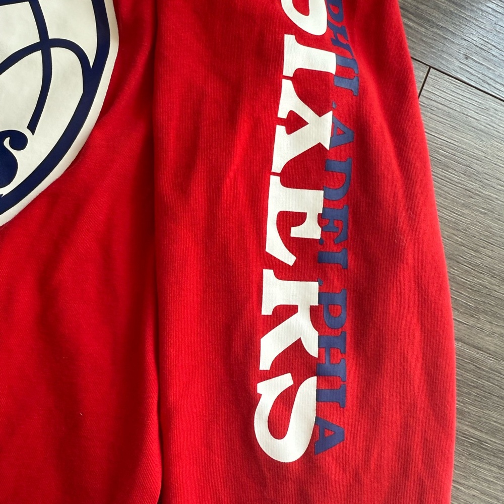 Nike Philadelphia 76ers Womens Long Sleeve Dri-FIT Shirt Red Medium NBA Tee - Picture 3 of 4